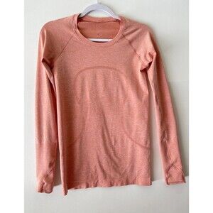 Lululemon Swiftly Tech Shirt Womens Size 6 Long Sleeve Coral Workout Running Top